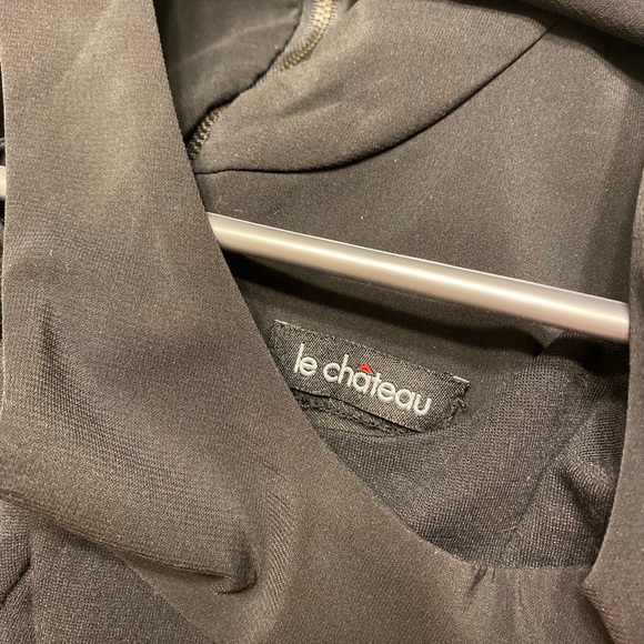 Black Denim Mini Dress Le Chateau - Picture 3 of 4